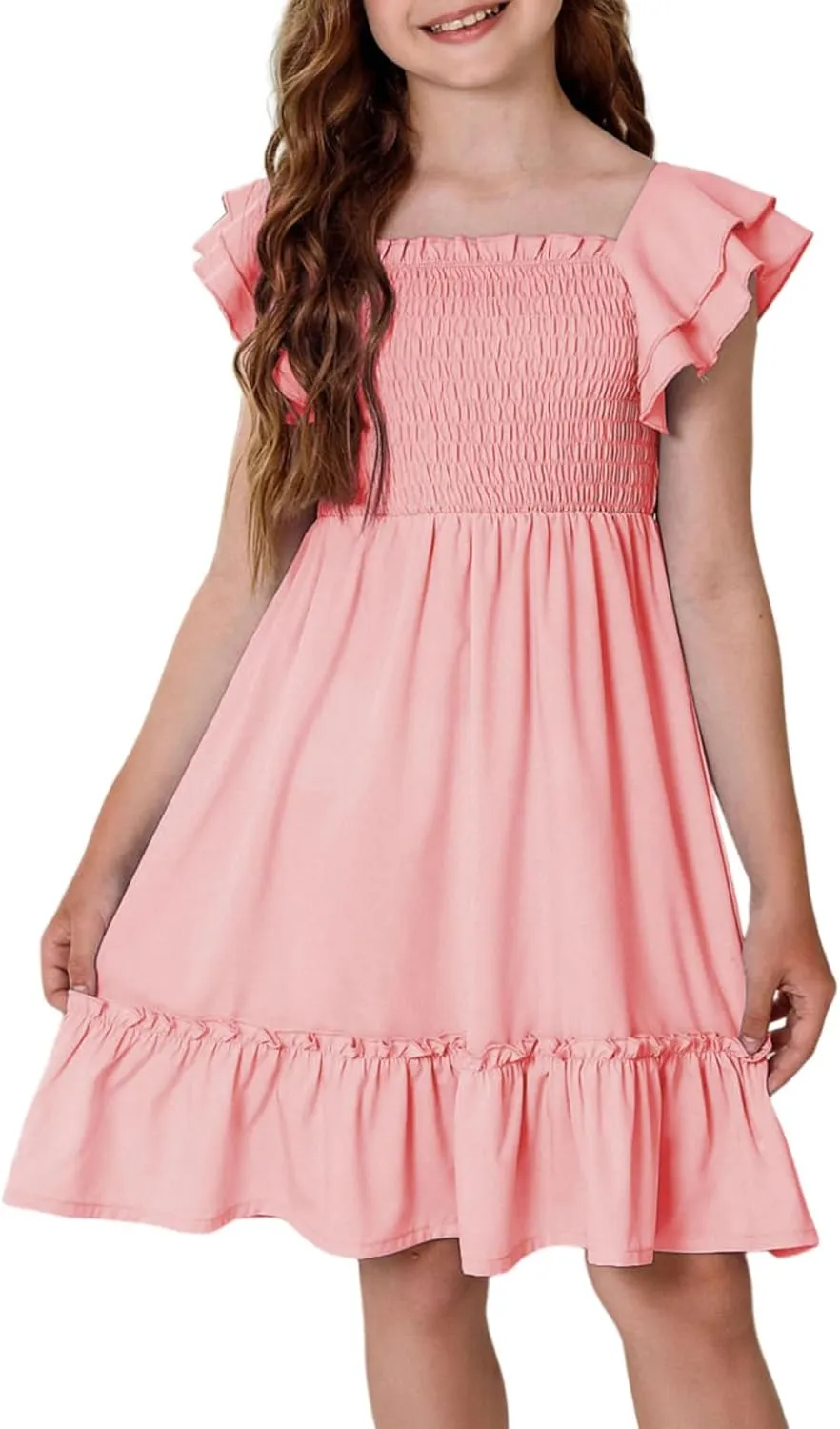 blibean Tween Girls Elegant Ruffle Sleeve Dresses Size 6-15 Years