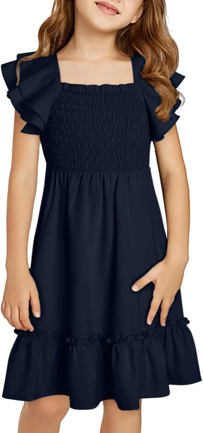 blibean Tween Girls Elegant Ruffle Sleeve Dresses Size 6-15 Years