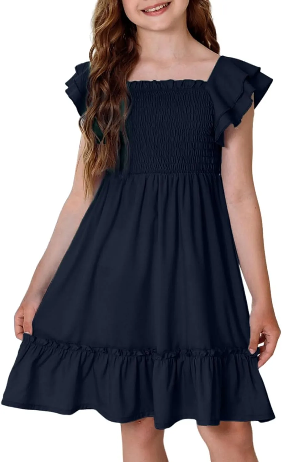 blibean Tween Girls Elegant Ruffle Sleeve Dresses Size 6-15 Years