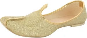 BombayFlow Men's Tiger Gold Glitter Punjabi Jutti Indian Handmade Gold Shoes Loafers, Khussa Shoes Juti India Wedding Kurta Sherwani Khussa Mojari Men's