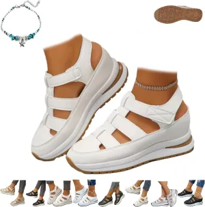 Bomre Shoes, Bomre Orthopedic Slip On Shoes Women, Aveta Arch Support Sandals, Hollow-Out Closed Toe Platform Wedge