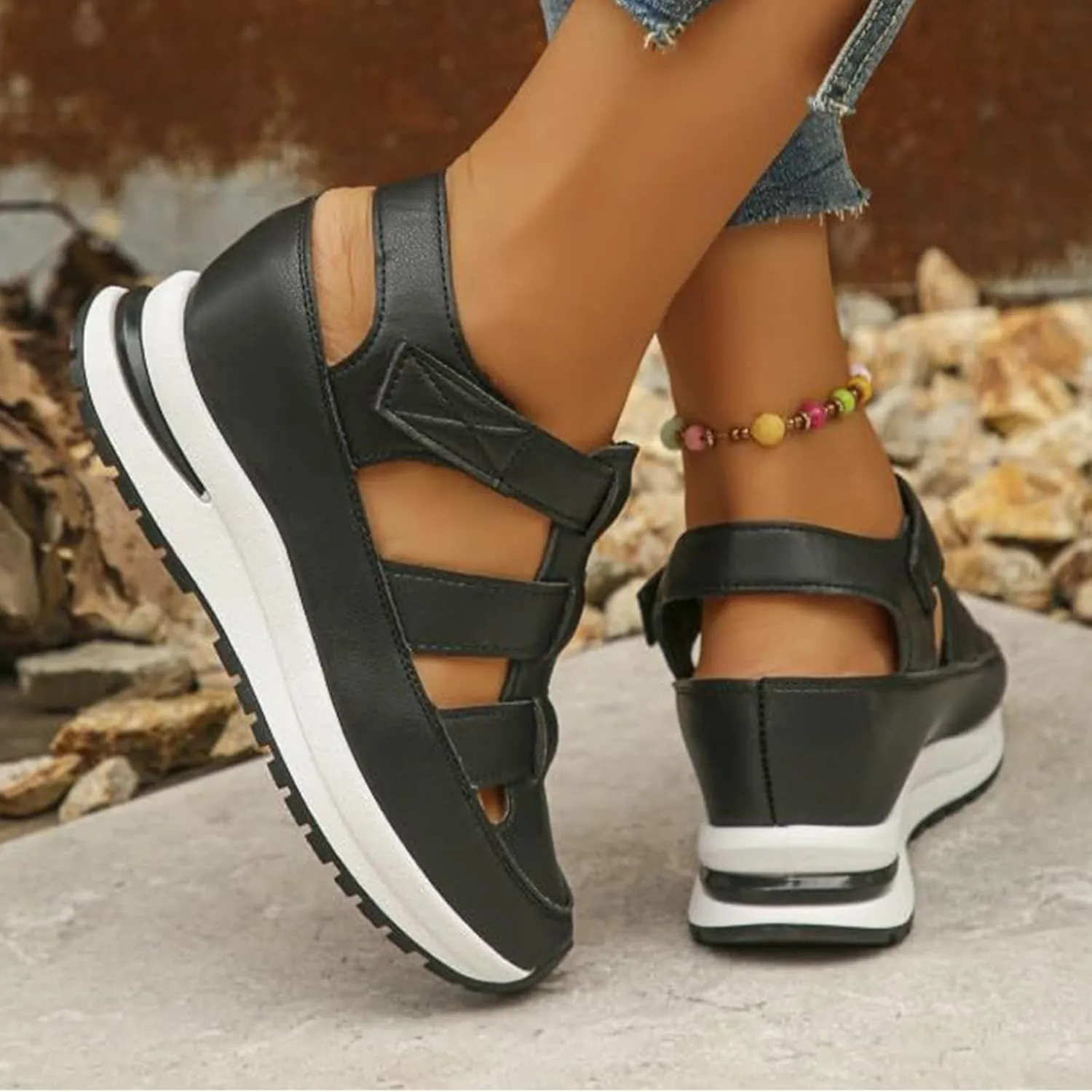Bootara Women'S Plus Size Hollow-Out Casual Sandals - 2025 New Bootara Closed Toe Platform Sandals Women
