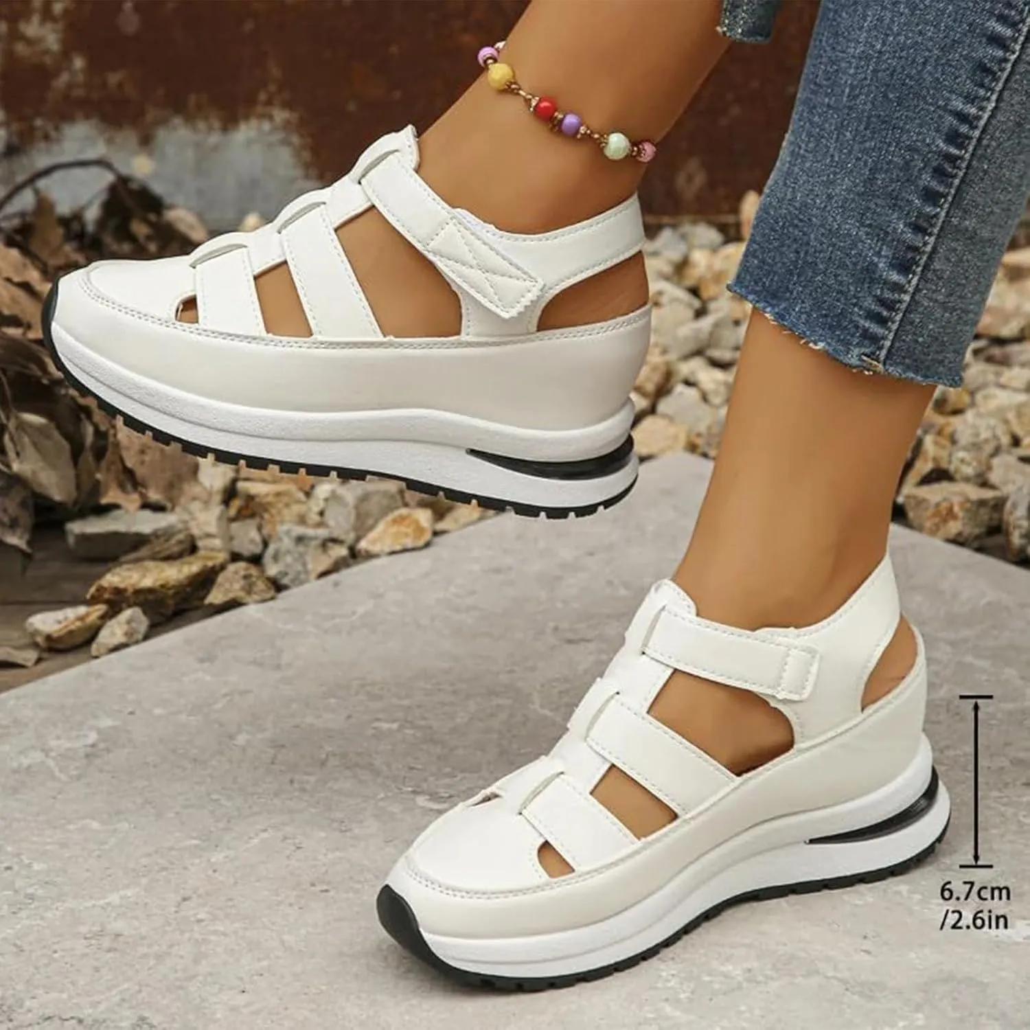 Bootara Women'S Plus Size Hollow-Out Casual Sandals - 2025 New Bootara Closed Toe Platform Sandals Women