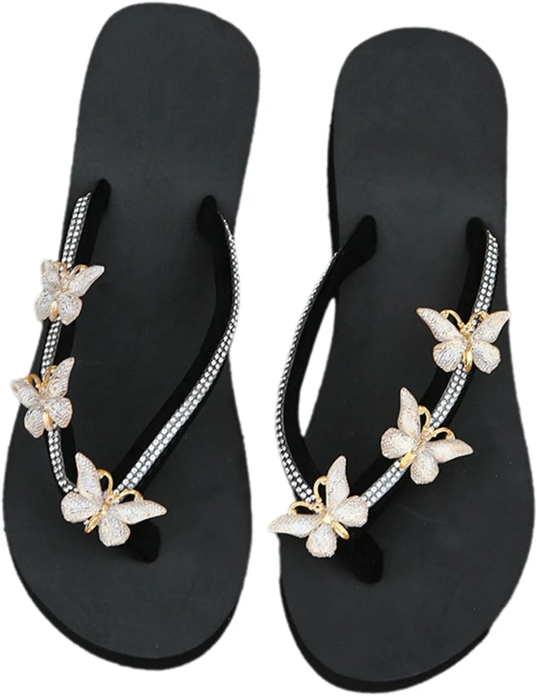 Butterfly Shoes, Butterfly Sandals Slippers, Ladies Stylish Summer Flip Flops Casual Rhinestone Butterfly Sandals Slippers