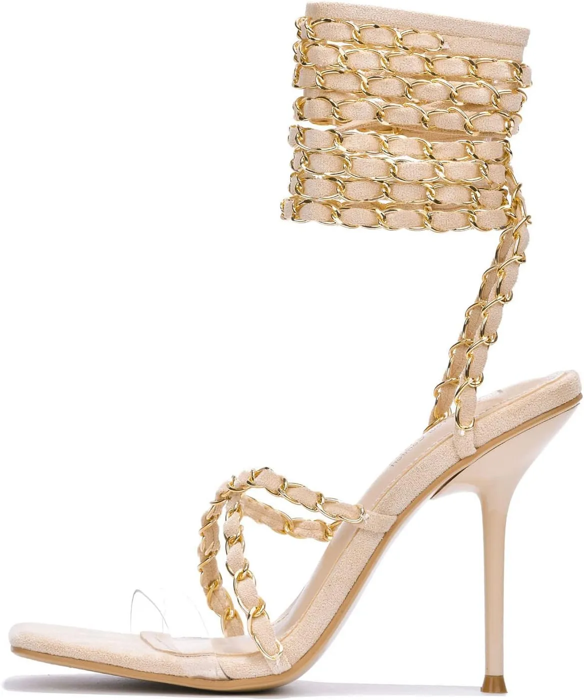 Cape Robbin Women's Woven Strappy High Heels - Lace Up Open Toe Sandals (Hani)