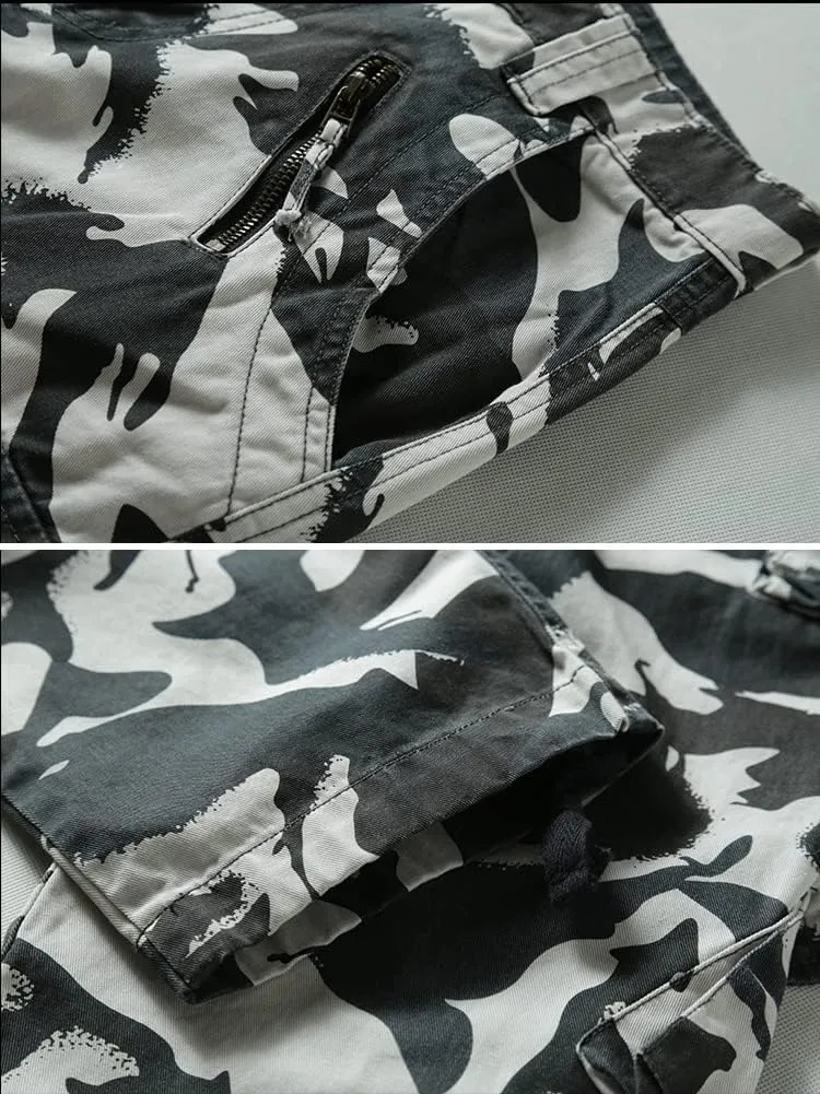 Cargo Pants for Men, Camo Pants Relaxed Fit Utility Hiking Pants, Ripstop Work Pants with 8 Pockets