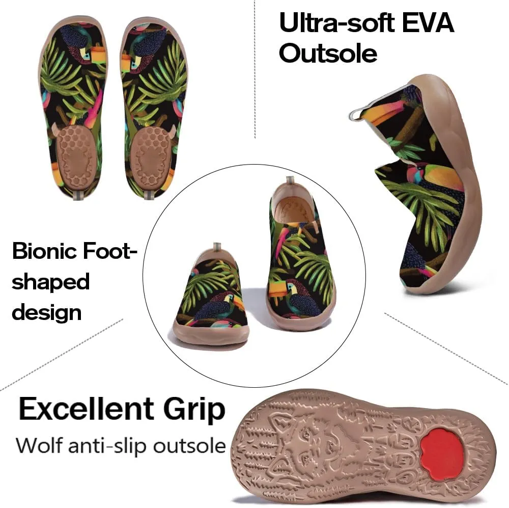 Casual Knitted Shoes for Women Art Painted Slip On Loafers Lightweight Comfort Walking Sneakers