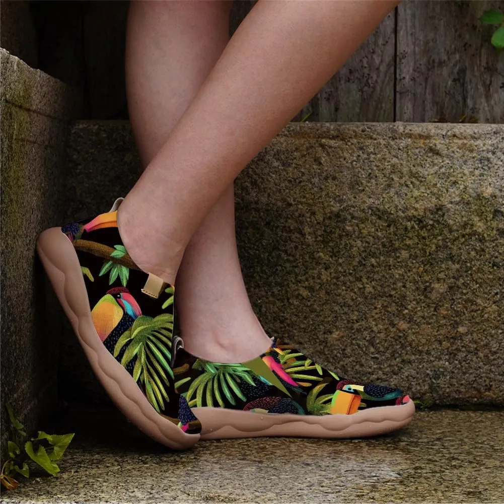 Casual Knitted Shoes for Women Art Painted Slip On Loafers Lightweight Comfort Walking Sneakers