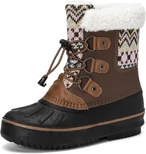 CERYTHRINA Unisex-Child Bootie Snow Boot Duck Girls and Boys Lace Up Rain Duck Boots