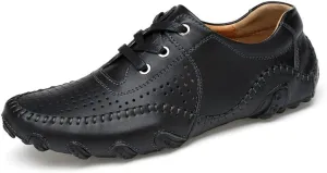 ChicWind Men's Hollow Out Leather Driving Loafers Casual Boat Shoes