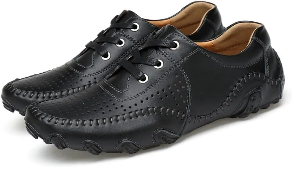 ChicWind Men's Hollow Out Leather Driving Loafers Casual Boat Shoes