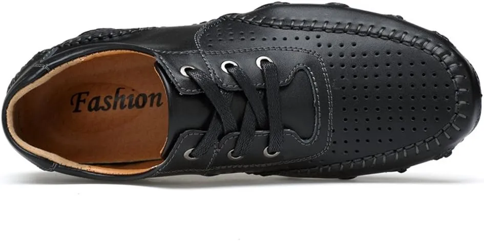 ChicWind Men's Hollow Out Leather Driving Loafers Casual Boat Shoes