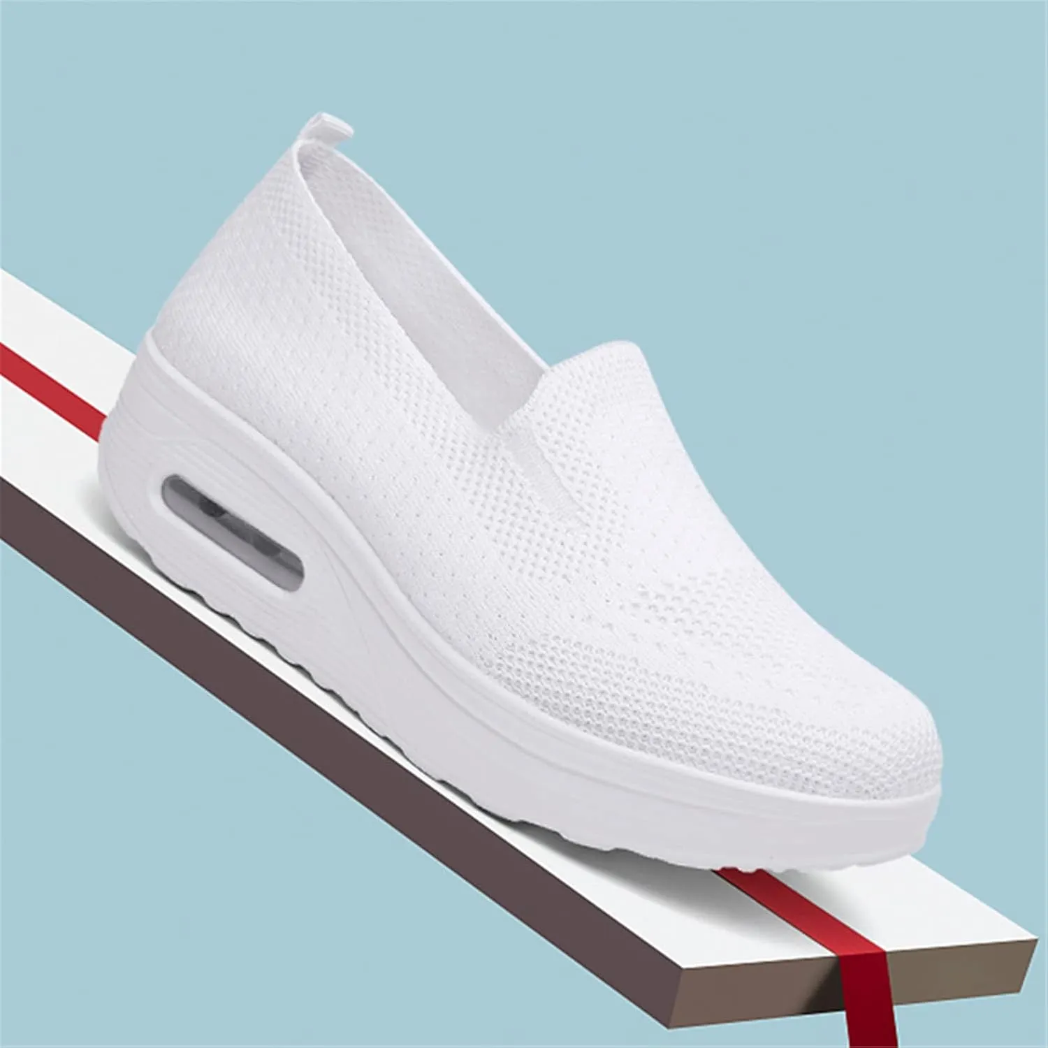 ChicWind Women's Slip on Sock Walking Shoes Mesh Platform Sneakers Air Cushion Nurse Shoes