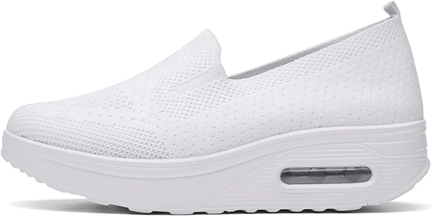 ChicWind Women's Slip on Sock Walking Shoes Mesh Platform Sneakers Air Cushion Nurse Shoes
