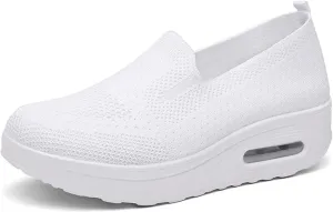 ChicWind Women's Slip on Sock Walking Shoes Mesh Platform Sneakers Air Cushion Nurse Shoes