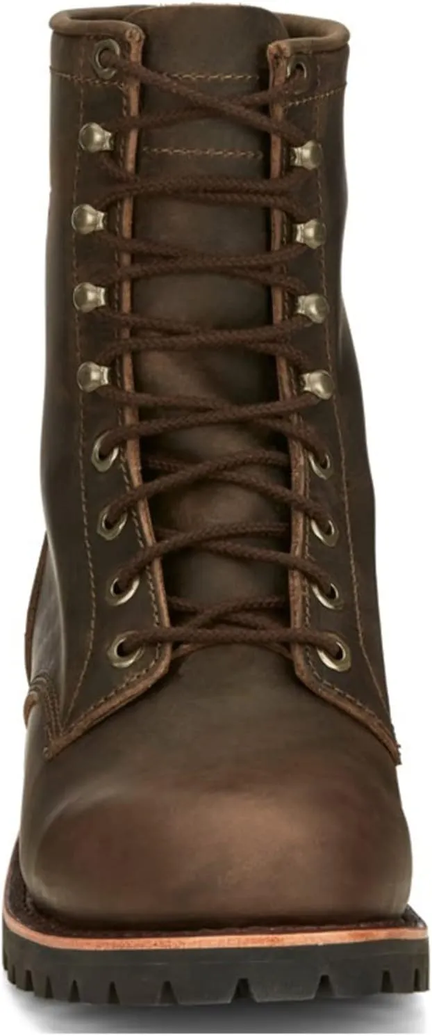 Chippewa Mens Classic 2.0 8 Inch Electrical Steel Toe Lace Up Work Safety Shoes Casual - Slip-Resistant Steel Toe Shoes for Men