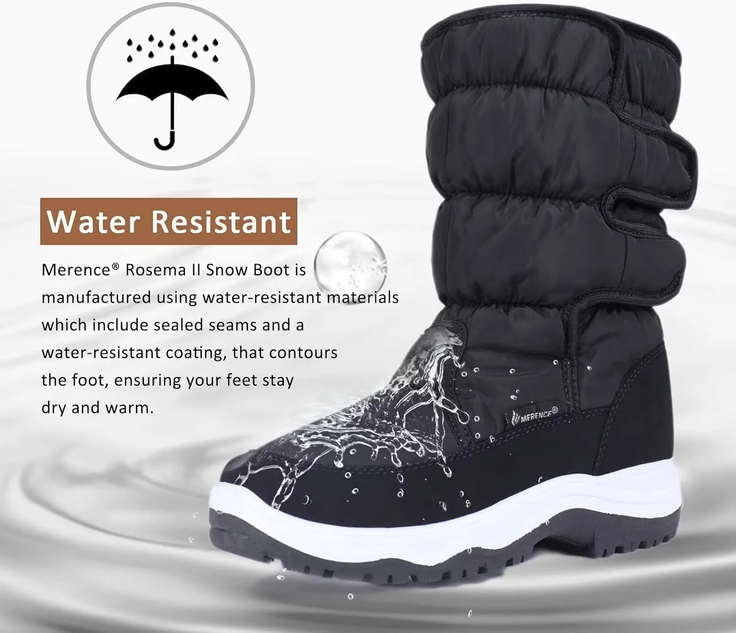 CIOR Women's Snow Boots Winter II Water-Resistant Fur Lined Frosty Warm Anti-Slip Boot U120WMX001-0429