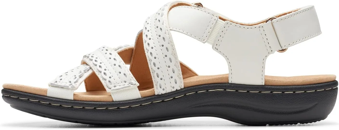Clarks Womens Laurieann Rena Leather Criss-Cross Slingback Sandals