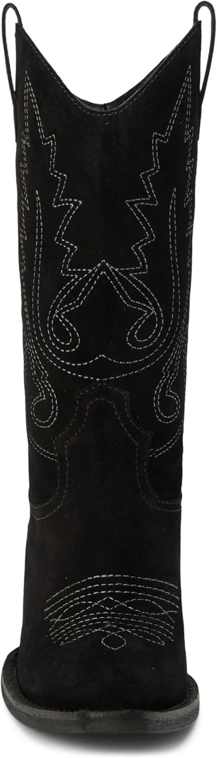 Coconuts by Matisse Womens Gaucho Embroidered Snip Toe Casual Boots Mid Calf Low Heel 1-2" - Black