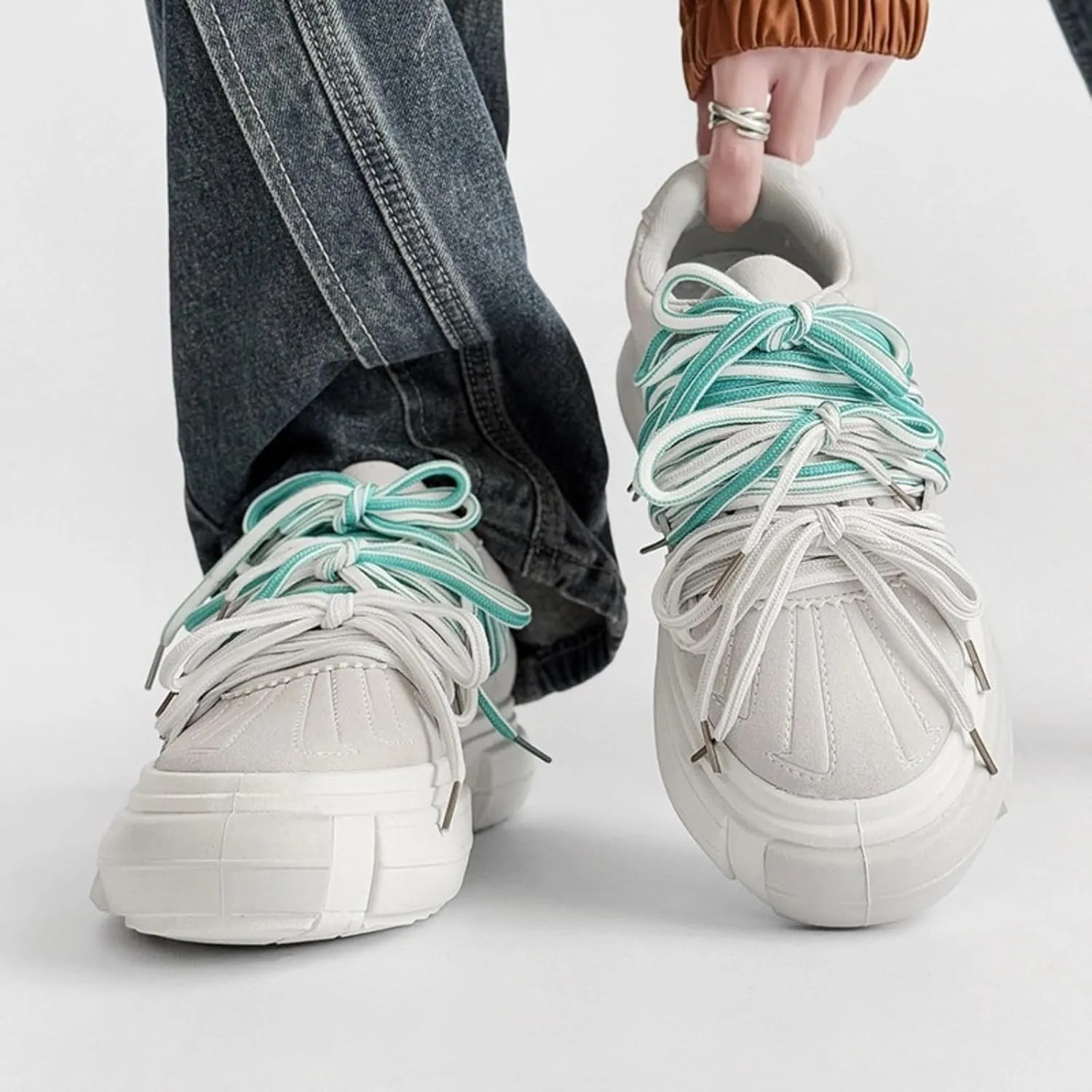 Cool Chunky Sneaker for Women Y2K Sporty Platform Sneakers Thick Sole Aesthetic Walking Shoes