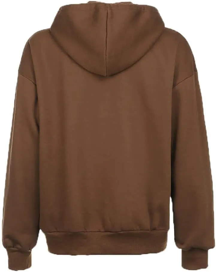 COOLMONAR Women Y2K Hoodie Y2K Athletic Workout Basic Casual Sweatshirt Harajuku Zip Up Hoodies