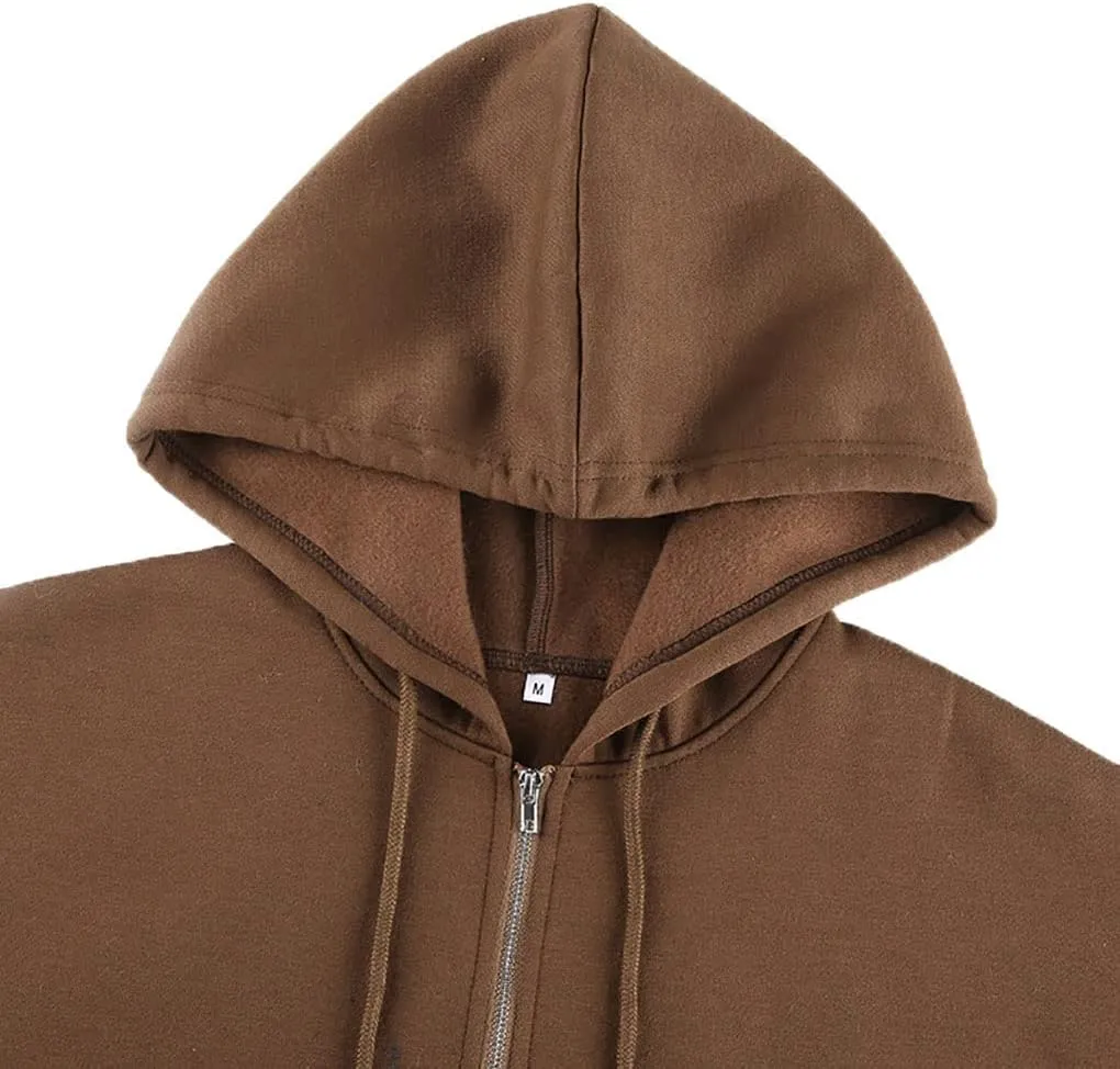 COOLMONAR Women Y2K Hoodie Y2K Athletic Workout Basic Casual Sweatshirt Harajuku Zip Up Hoodies
