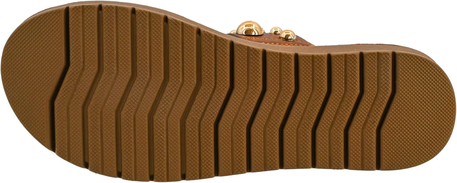 Corkys Footwear Womens Bad Romance Sandals - Featuring Dome Embellished Straps, And An Easy Slip-On Design - Stylish and Comfortable for Everyday Wear