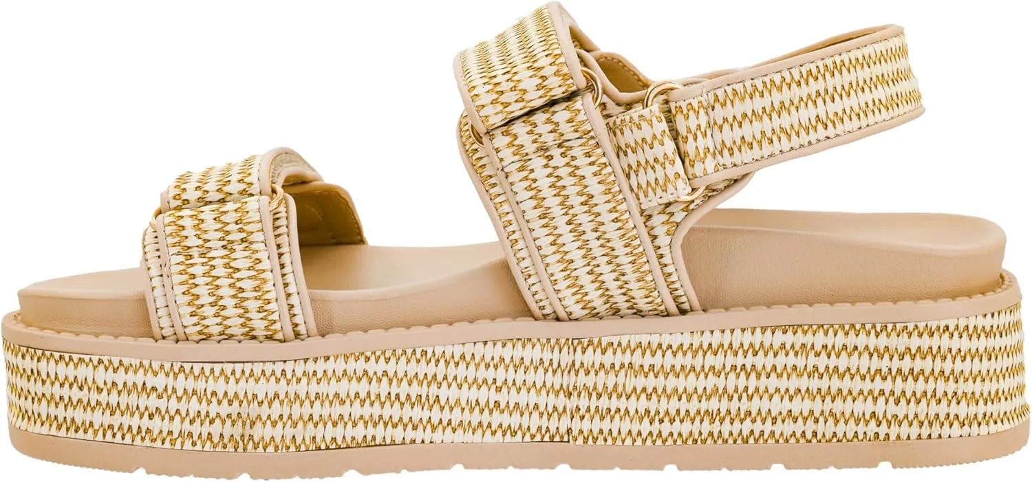 Corkys Footwear Women's Go For It Sandals - Featuring A Chic Two-Strap Design with 2-Inch Platform and Adjustable Hook and Loop Closure for Comfort and Style