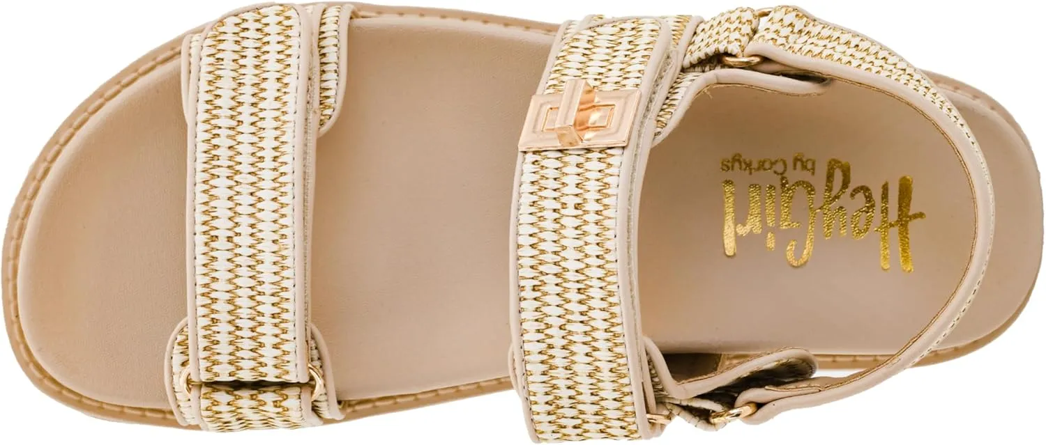 Corkys Footwear Women's Go For It Sandals - Featuring A Chic Two-Strap Design with 2-Inch Platform and Adjustable Hook and Loop Closure for Comfort and Style