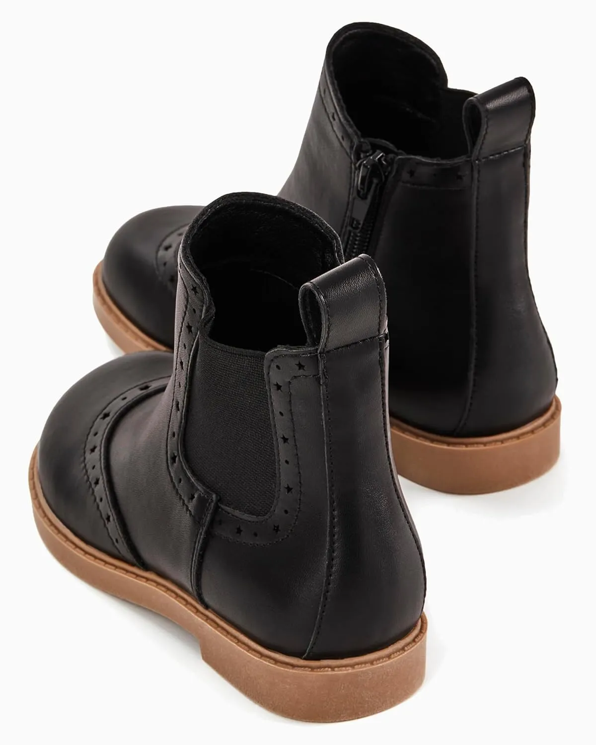 Coutgo Girls Chelsea Ankle Boots Side Zipper Comfortable Combat Dress Booties for Toddler/Little Kid/Big Kids