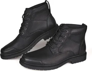 Coutgo Men's Chukka Boots Lace Up Motorcycle Boots Non-Slip Sole Work Waterproof Dress Ankle Boots