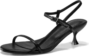 Coutgo Womens Strappy Heeled Sandals Kitten Low Heel Open Toe Ankle Strap Party Wedding Dress Shoes