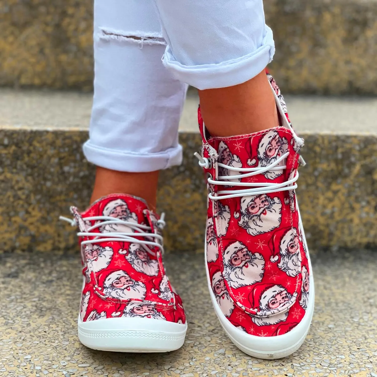 Crzidha Christmas Shoes for Women,Christmas Print Fashion Sneakers, Lace Up Low Top Flats Canvas Shoes Cute Funny Cartoon Snowman Print Lightweight Walking Boat Shoes Low Heels Slip On Loafers