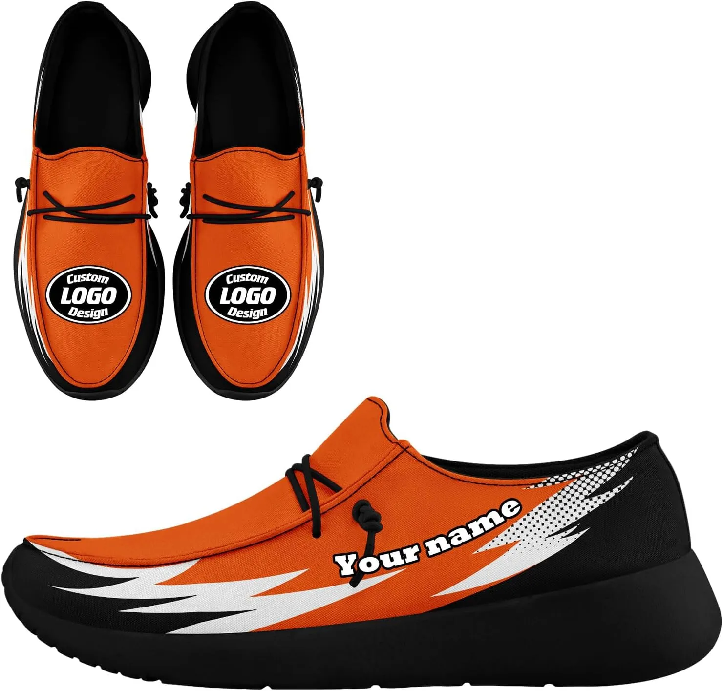 Custom Canvas Loafers for Men Women Print Name Image Logo Gift Slip On Light-Weight Comfortable Work Walking Boat Shoes