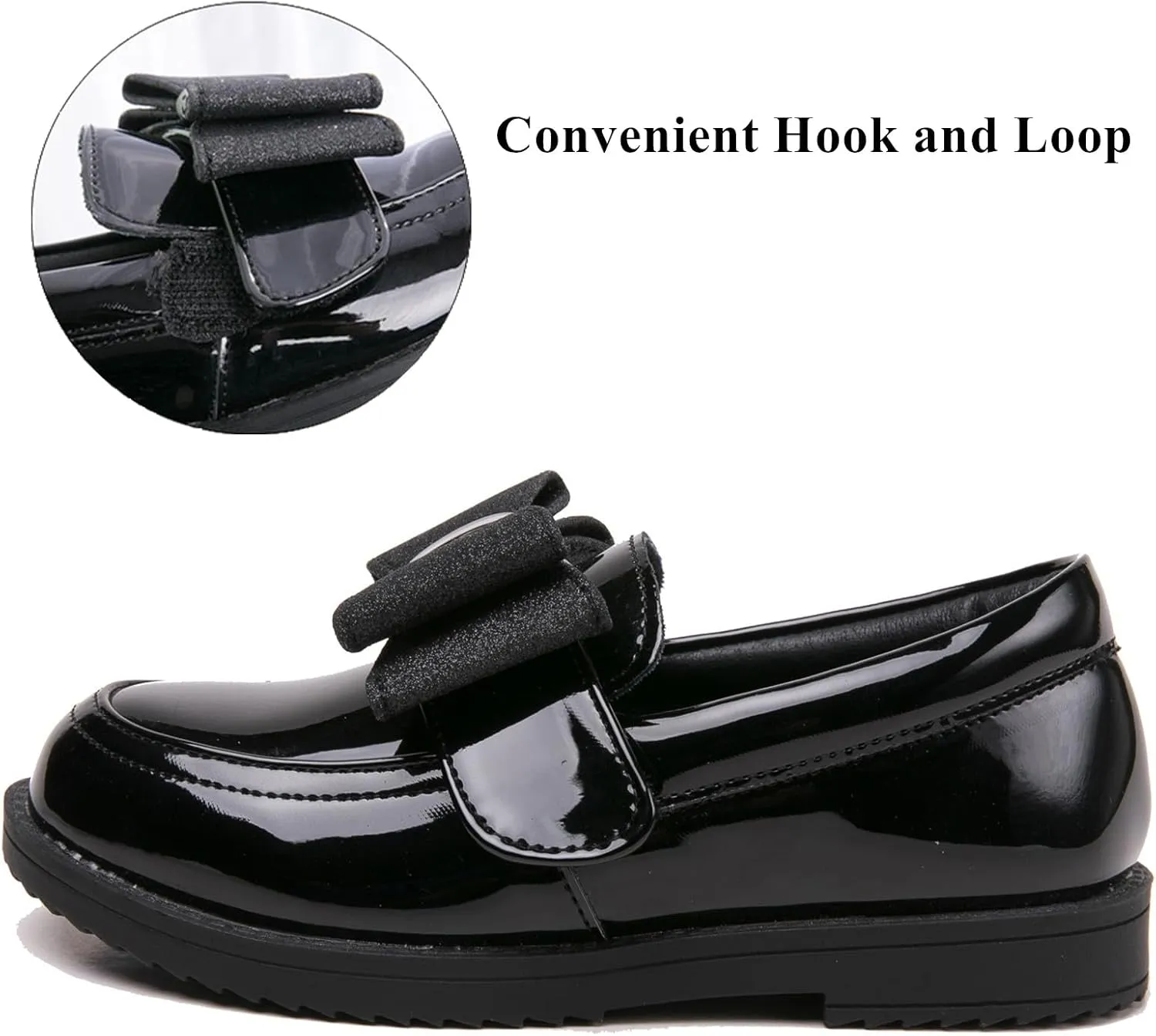 DADAWEN Girl's Loafers Slip On Bowknot Oxford Shoes Flats Round Toe Wedding Church School Uniform Dress Shoes (Toddler/Little Kid/Big Kid)