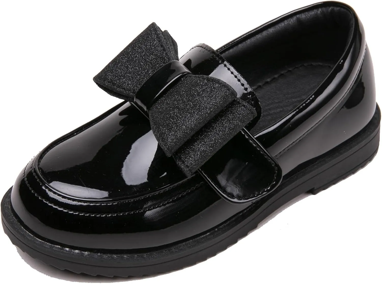 DADAWEN Girl's Loafers Slip On Bowknot Oxford Shoes Flats Round Toe Wedding Church School Uniform Dress Shoes (Toddler/Little Kid/Big Kid)