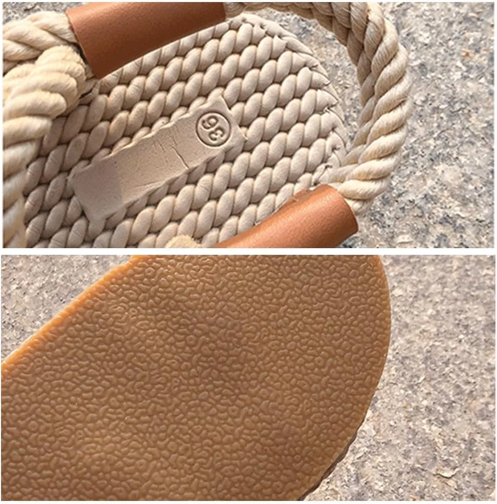 Discover Comfort and Style: Women’s Braided Rope Sandals - Crisscross Strappy Open Toe Summer Slides! Retro Weaved Bohemian Straw Shoes for Every Occasion!