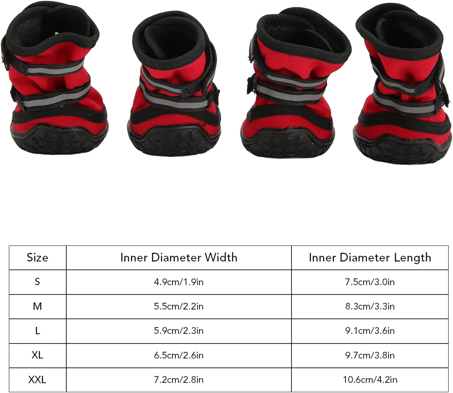 Dog Shoes, Water Resistant Anti Slip Dog Boots Protector with Reflective Strips for Rainy Day Winter Outdoor Hiking Traveling (M)