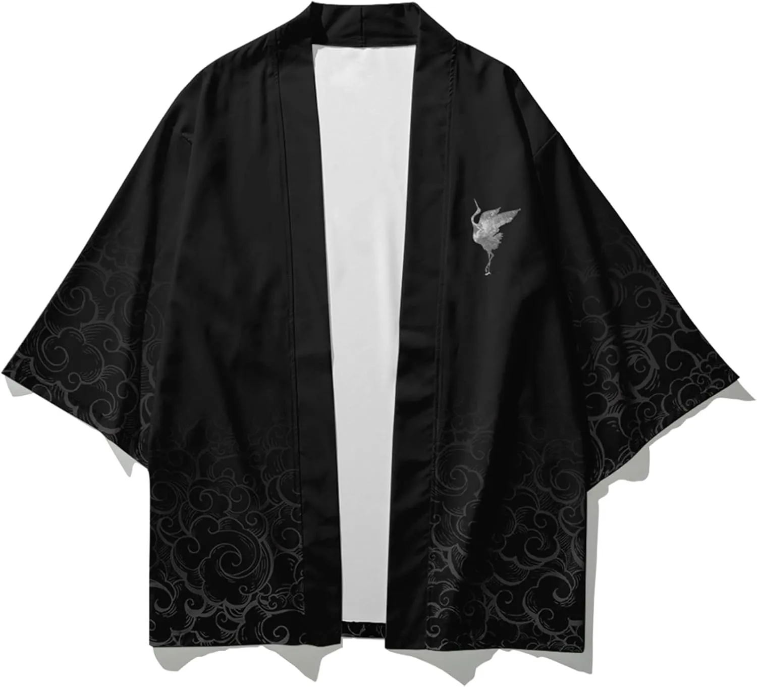 DOSLAVIDA Men's Japanese Kimono Jacket Set Stylish Open Front Coat With Shorts Chinese Style Printed Cardigan Suits