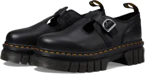 Dr. Martens Audrick T Bar Women’s Platform Loafers – Leather Upper – Buckle Strap Closure – Chunky Heel