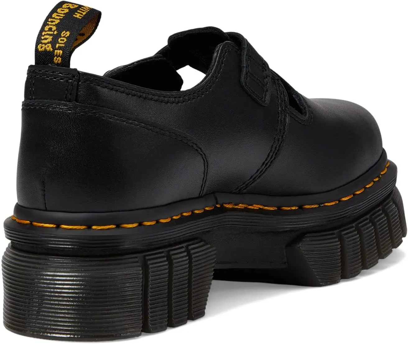 Dr. Martens Audrick T Bar Women’s Platform Loafers – Leather Upper – Buckle Strap Closure – Chunky Heel