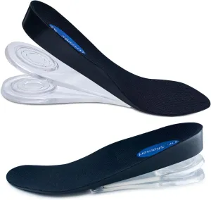 Dr. Shoesert 3-Layer Adjustable Height Increase Insoles, 3/4 Length Shock Absorption Cushion Heel Lift Inserts