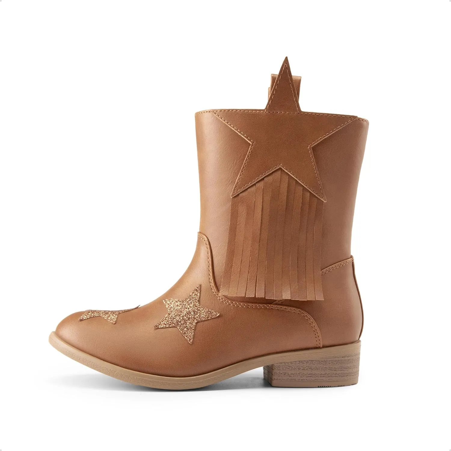 DREAM PAIRS Girls Cowgirl Cowboy Western Mid Calf Tassel Boots
