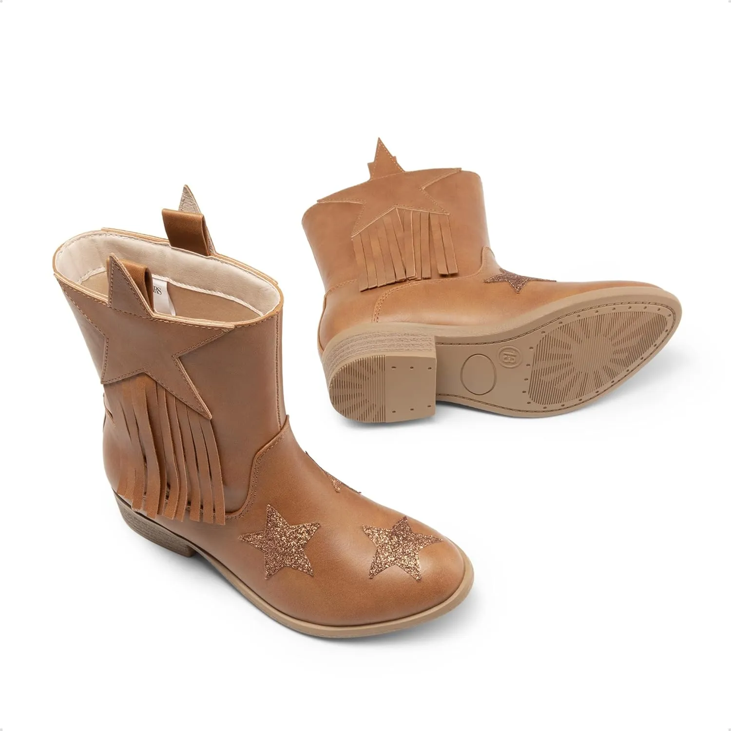 DREAM PAIRS Girls Cowgirl Cowboy Western Mid Calf Tassel Boots