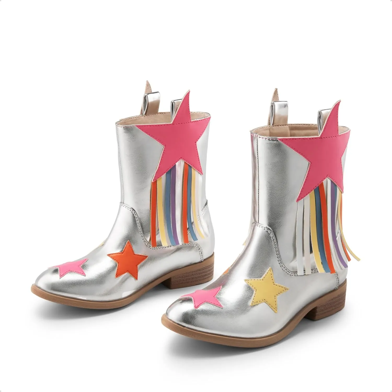DREAM PAIRS Girls Cowgirl Cowboy Western Mid Calf Tassel Boots
