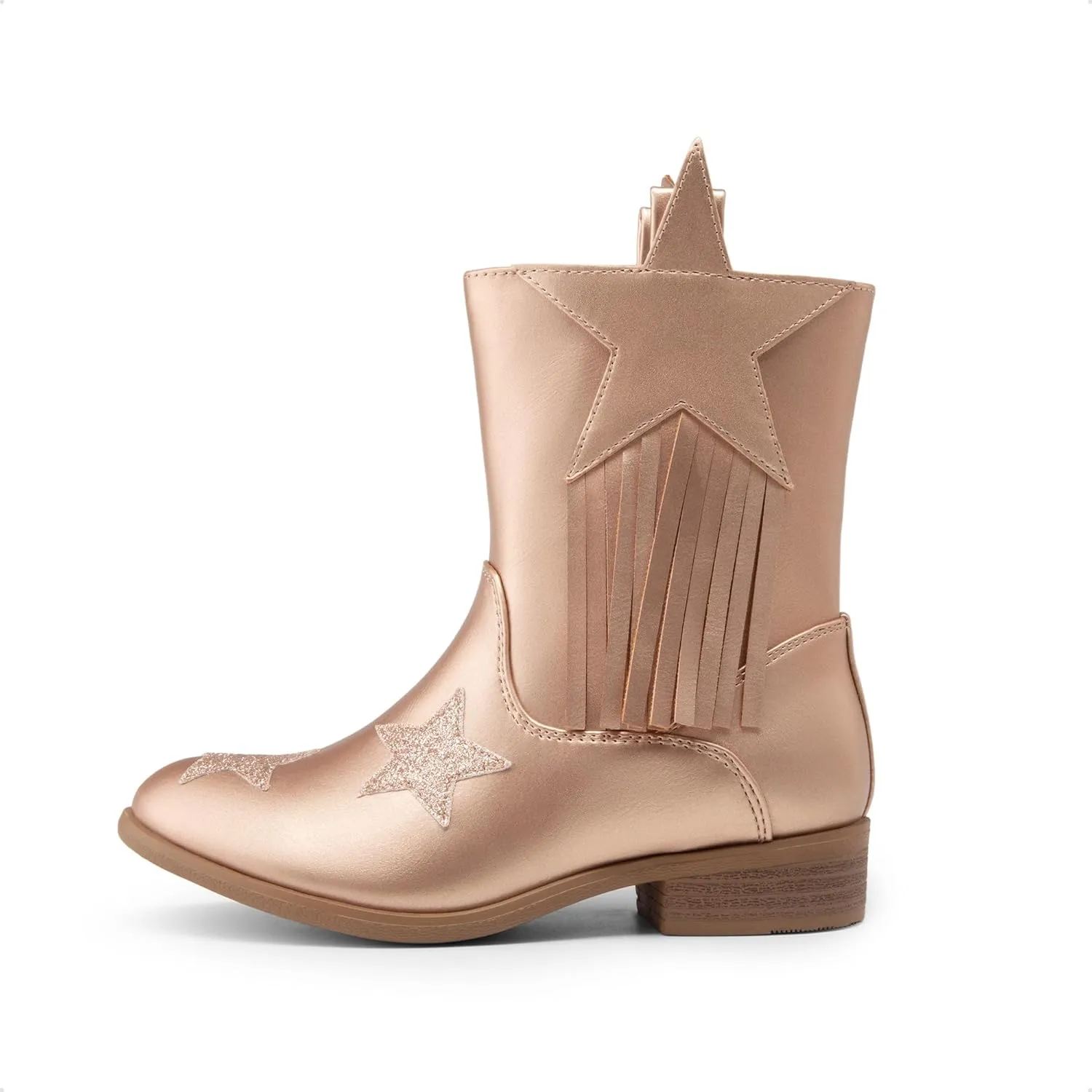 DREAM PAIRS Girls Cowgirl Cowboy Western Mid Calf Tassel Boots