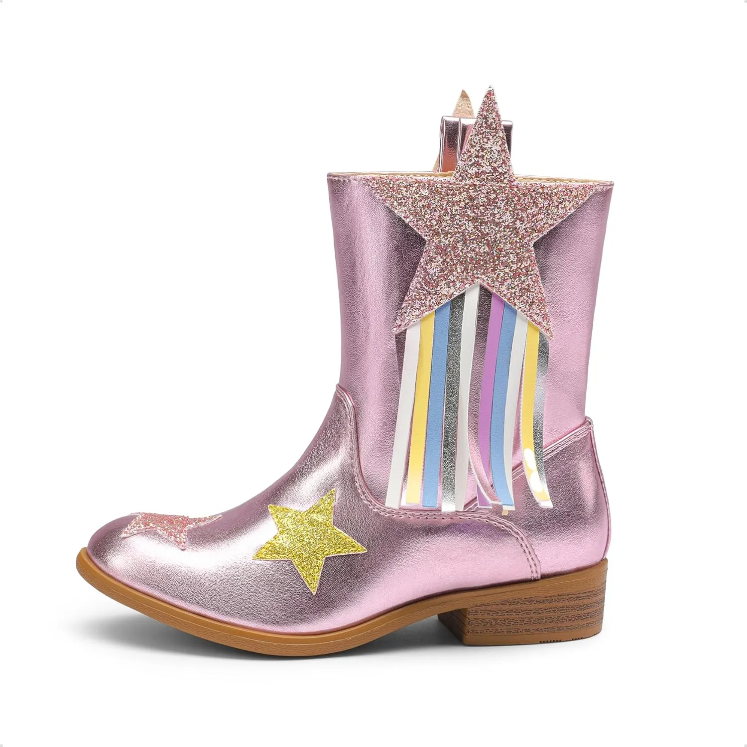 DREAM PAIRS Girls Cowgirl Cowboy Western Mid Calf Tassel Boots