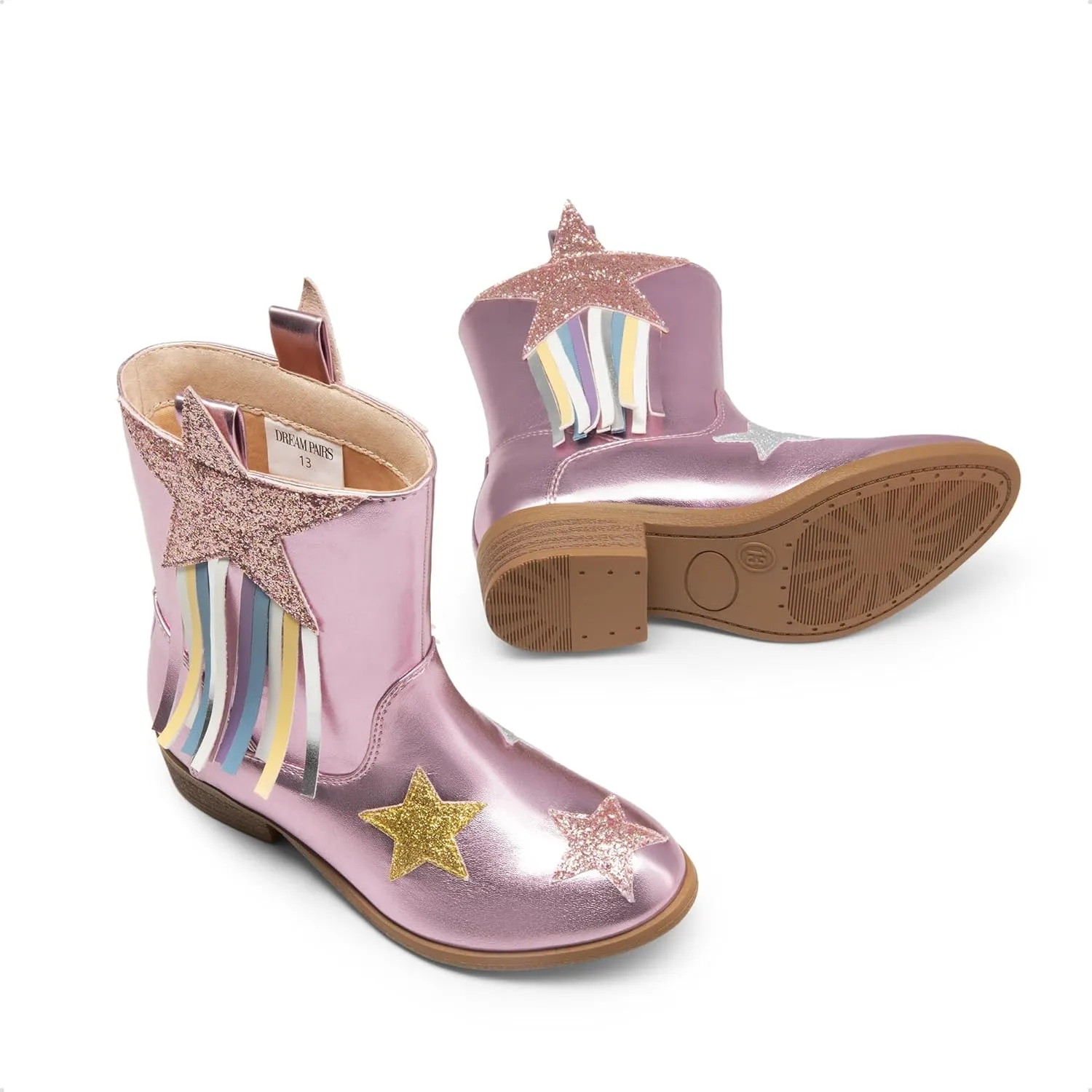 DREAM PAIRS Girls Cowgirl Cowboy Western Mid Calf Tassel Boots