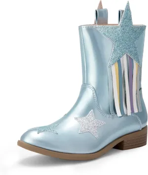 DREAM PAIRS Girls Cowgirl Cowboy Western Mid Calf Tassel Boots
