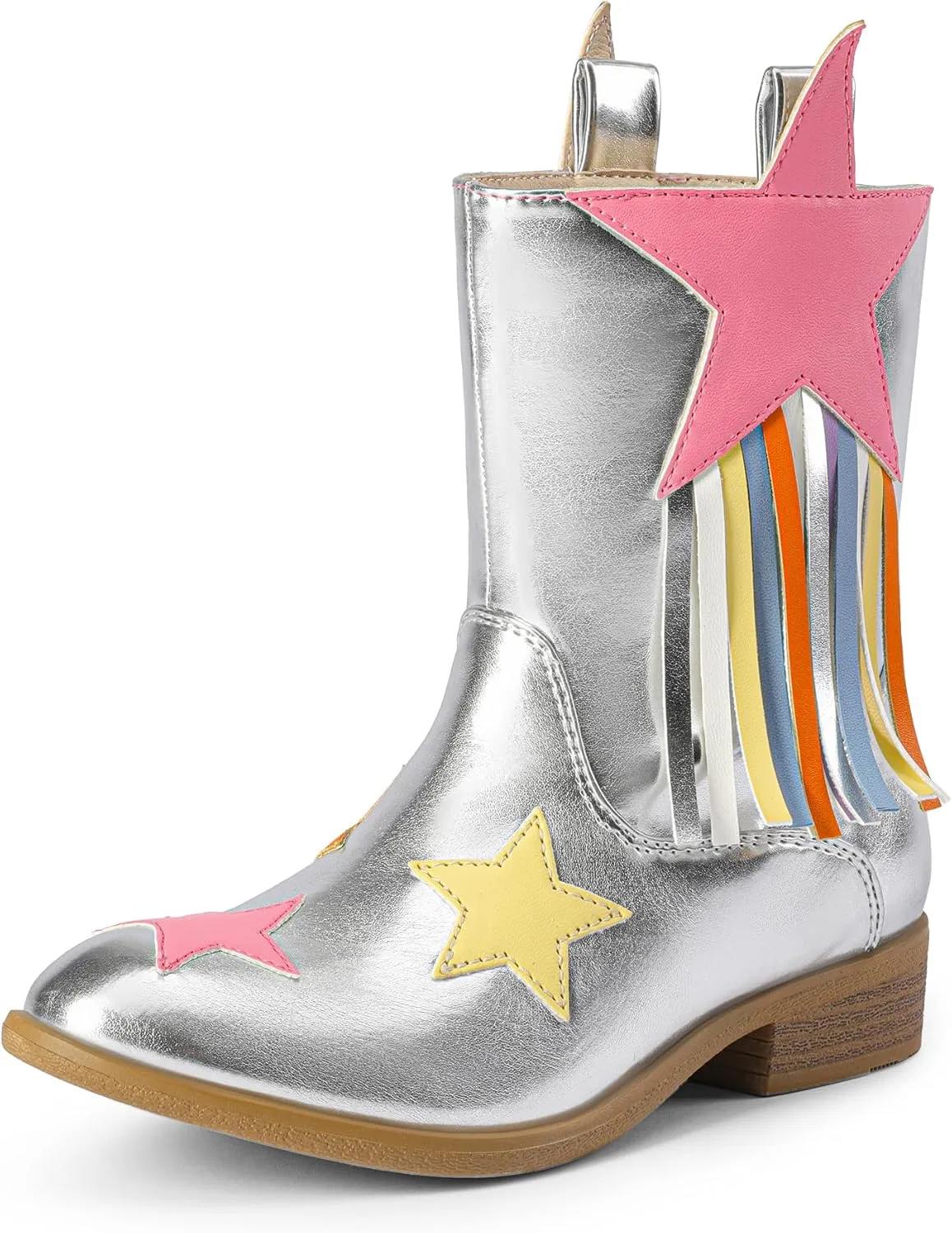 DREAM PAIRS Girls Cowgirl Cowboy Western Mid Calf Tassel Boots